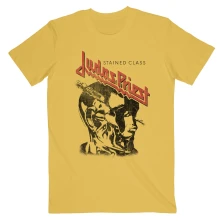 Judas Priest, Tričko Stained Class Vintage Head, Unisex, Žltá