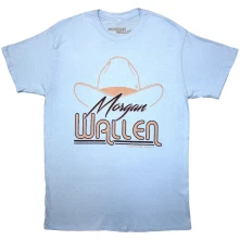 Morgan Wallen, Tričko Cowboy Hat, Unisex, Modrá