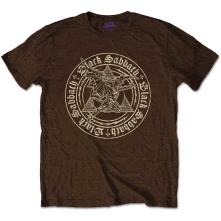 Black Sabbath, Tričko Henry Pyramid Emblem, Unisex, Hnedá