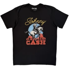 Johnny Cash, Tričko Cowboy, Unisex, Čierna