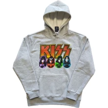 Kiss, Mikina Logo, Faces & Icons, Unisex, Šedá
