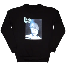 Billie Eilish, Crewneck Blue Hat Photo, Unisex, Čierna