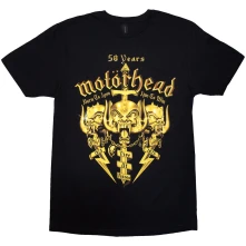Motörhead, Tričko 50 Years Swords & Warpig, Unisex, Čierna