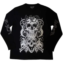 Slayer, Tričko s dlhým rukávom White Skulls, Unisex, Čierna