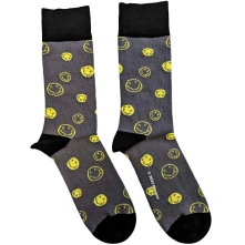 Nirvana, Ponožky Mixed Happy Faces, Unisex, Šedá