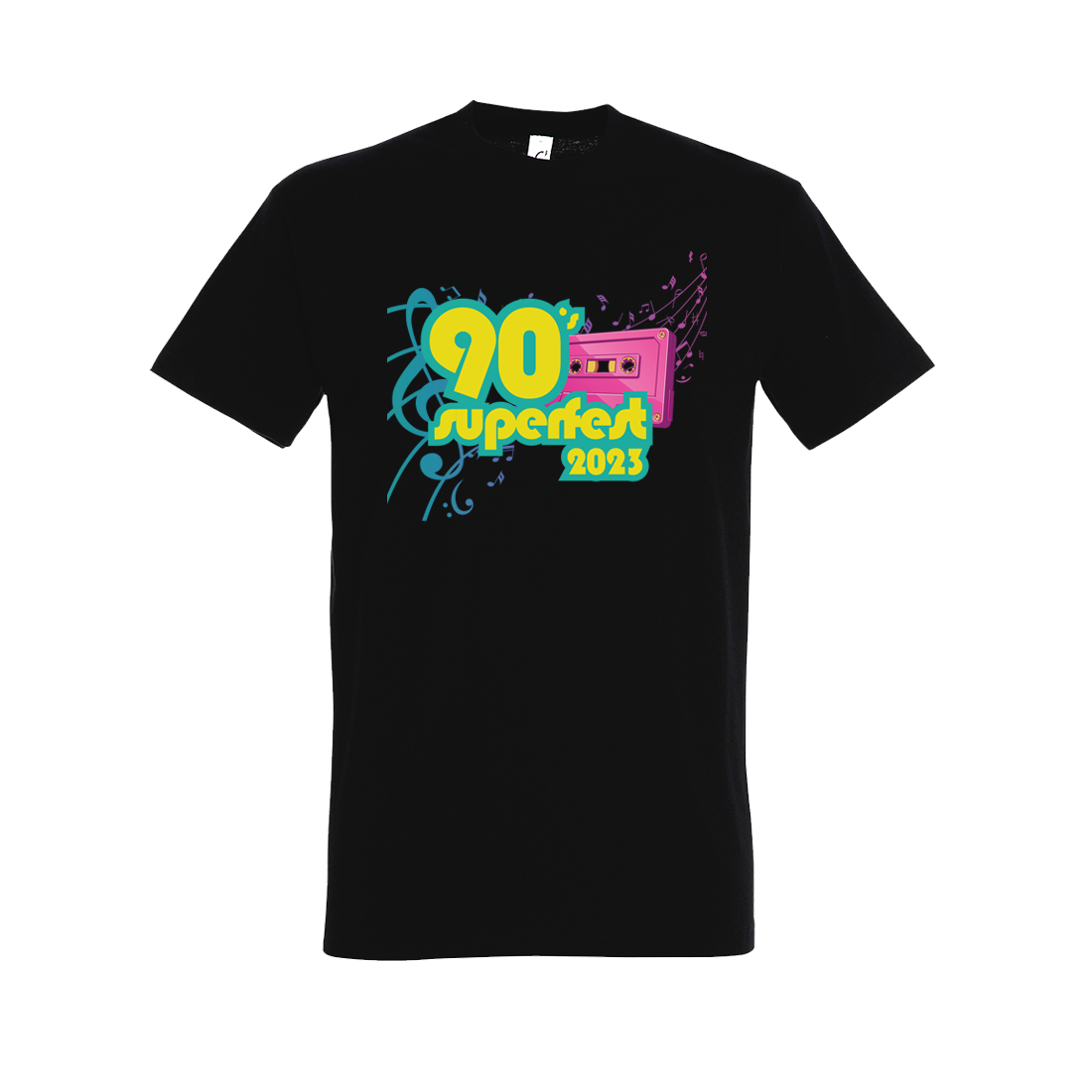 Tričko 90' Super Fest - 90' SUPER FEST, Unisex,Čierna,3XL