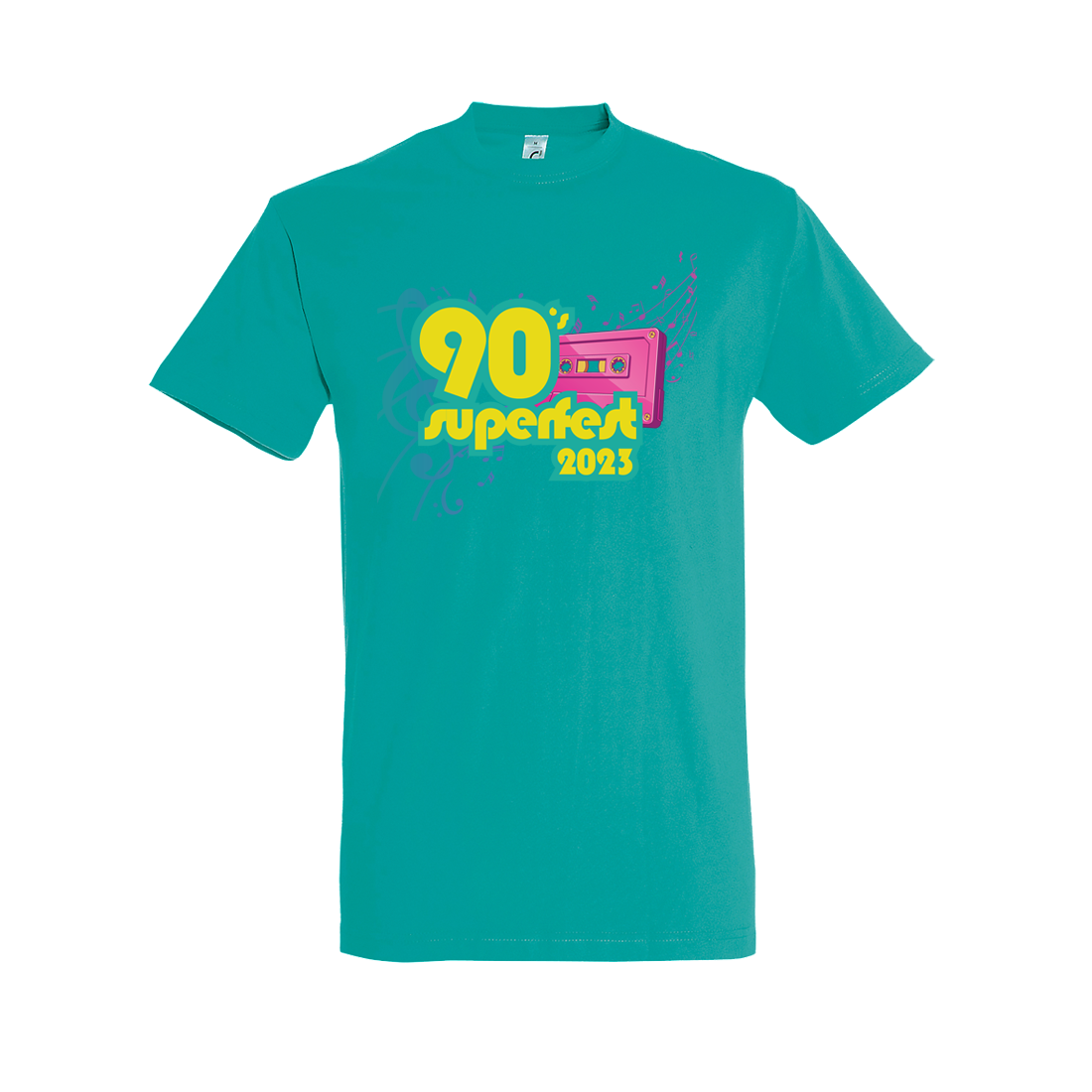 Tričko 90' Super Fest - 90' SUPER FEST, Unisex,Bledomodrá,XXL