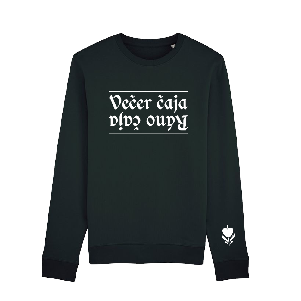 Crewneck Bekim - Večer čaja, ráno čaja, Unisex,Čierna,M