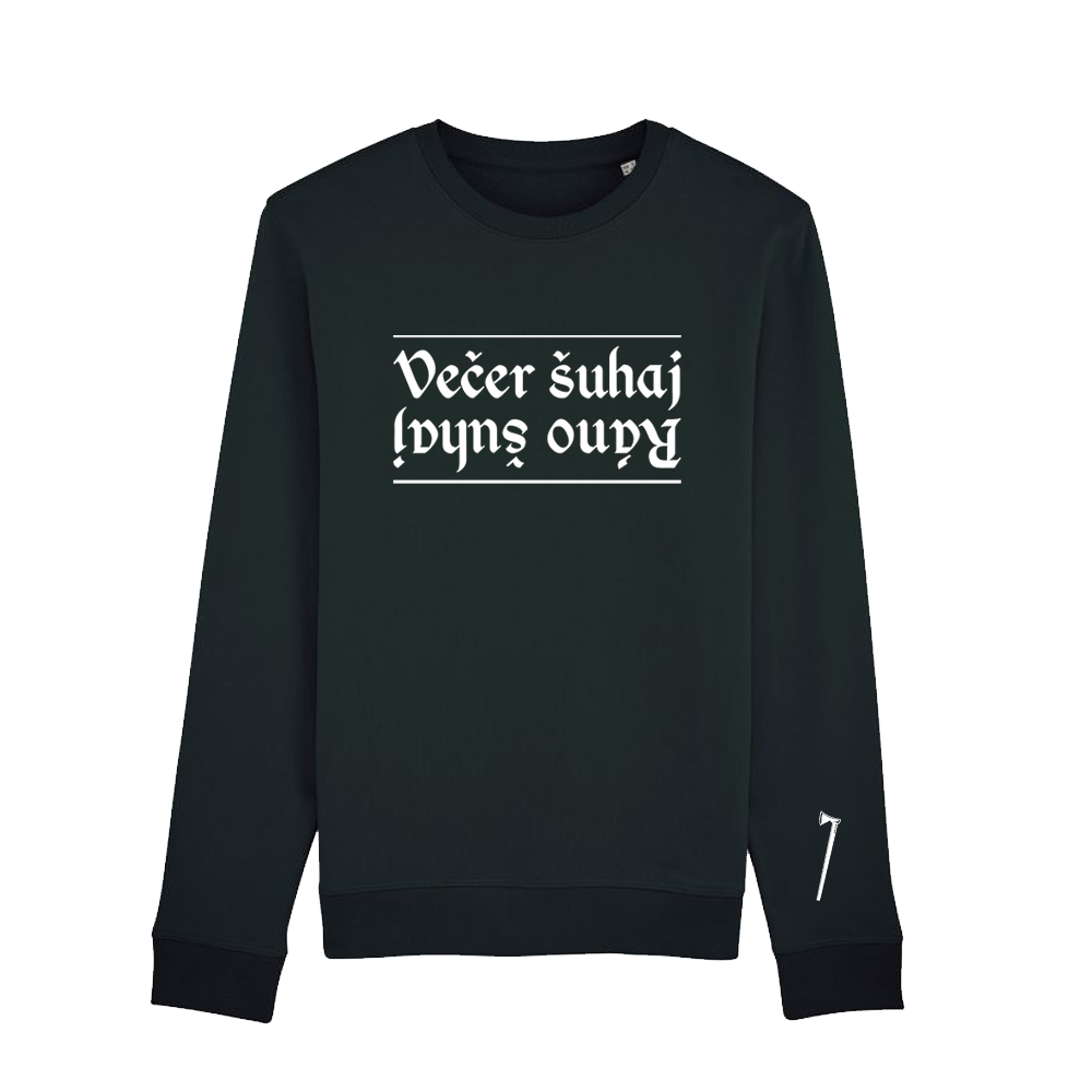 Crewneck Bekim - Večer šuhaj, ráno šuhaj, Muž,Čierna,XS
