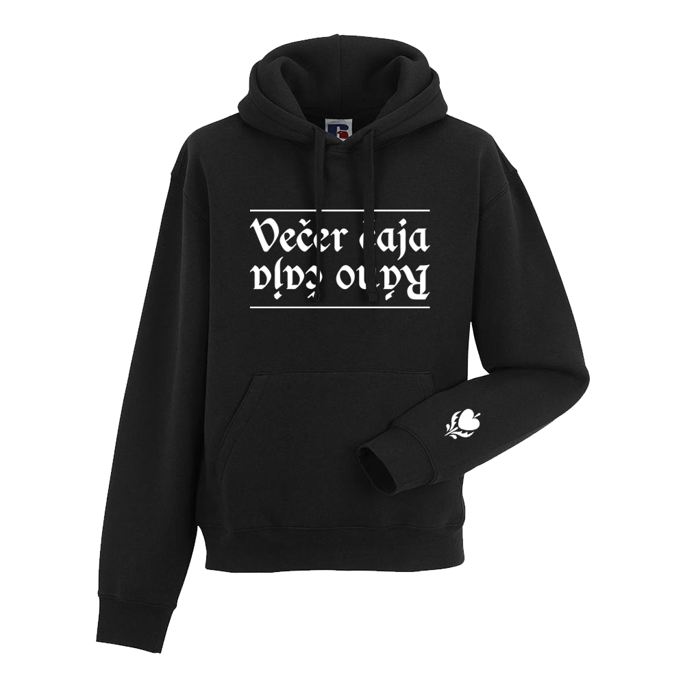Mikina Bekim - Večer čaja, ráno čaja, Unisex,Čierna,M