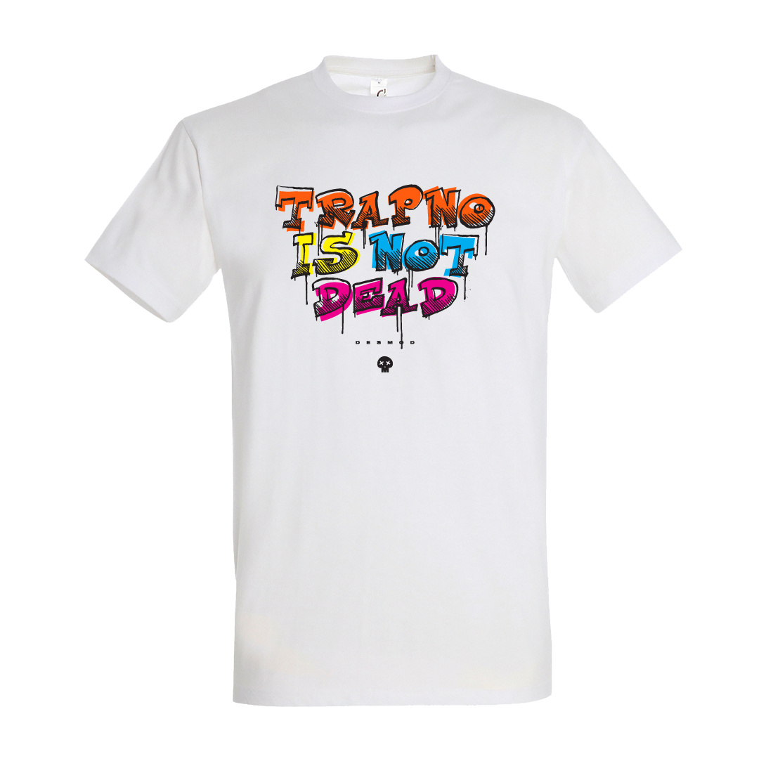 Tričko Desmod - Trapno Is Not Dead, Unisex,Biela,3XL