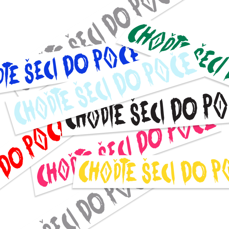 Nálepka DJ Wich - Chodťe šeci dop*ice, 100cm,Čierna