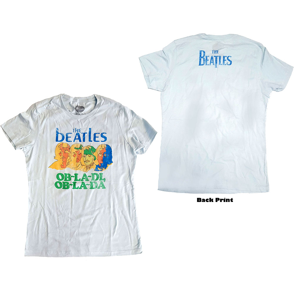 Tričko The Beatles - Ob-La-Di, Žena,Modrá,XL