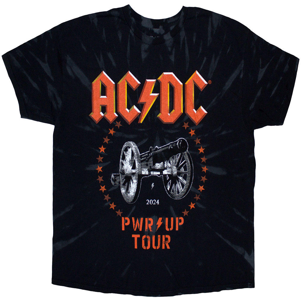 Tričko AC/DC - PWR-UP Tour '24 Cannon, Unisex,Čierna,S