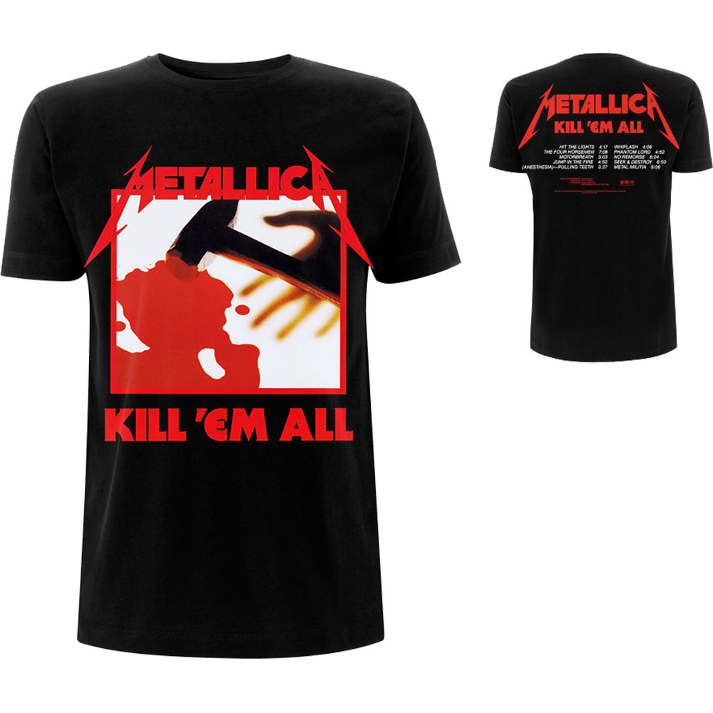 Tričko Metallica - Kill 'Em All Tracks, Unisex,Čierna,XXL