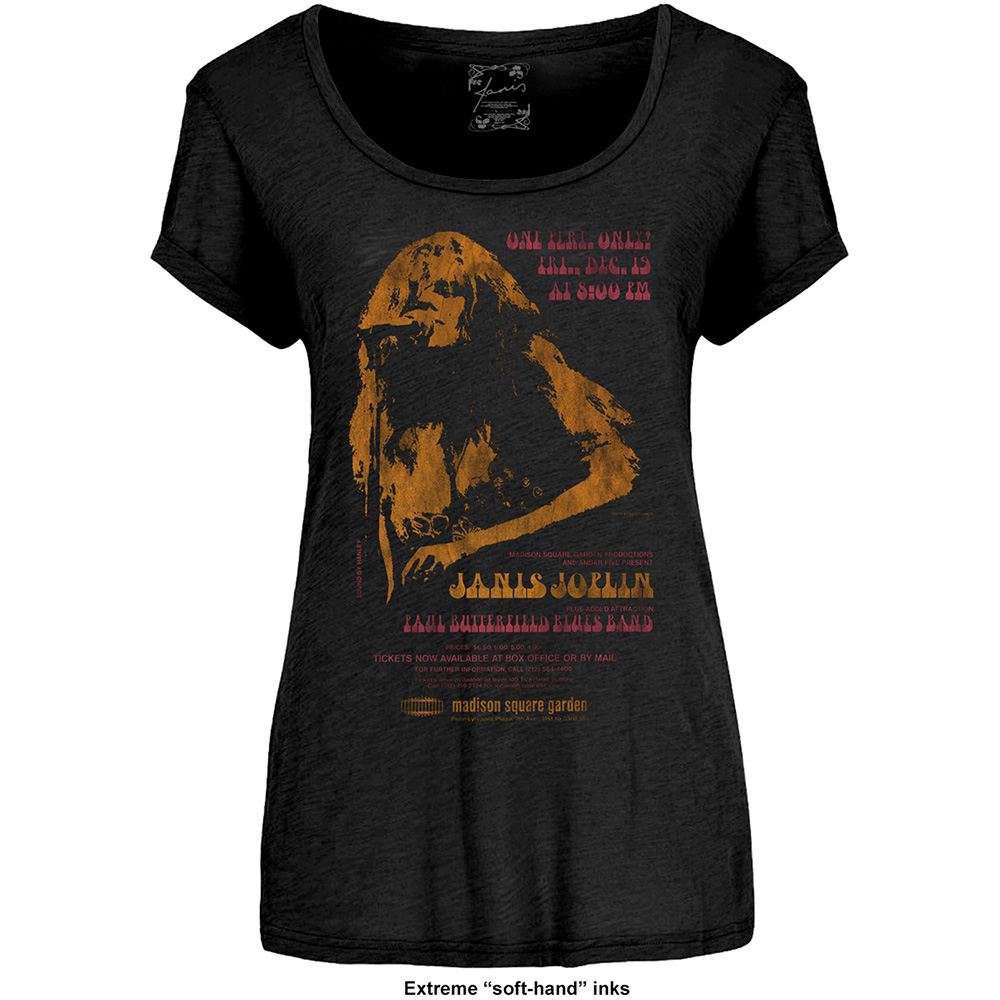 Tričko Janis Joplin - Madison Square Garden, Žena,Čierna,XL