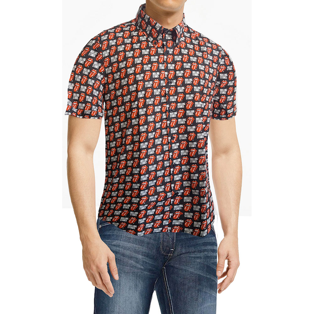 Košeľa The Rolling Stones - Tongue and Text, Unisex,Čierna,L
