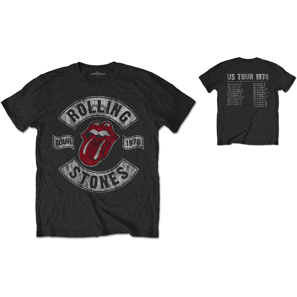 Tričko The Rolling Stones - US Tour 1978, Unisex,Čierna,XXL