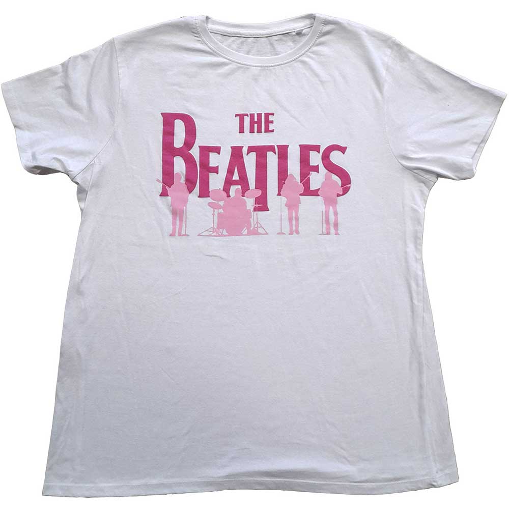 Tričko The Beatles - Band Silhouettes, Unisex,Biela,XXL