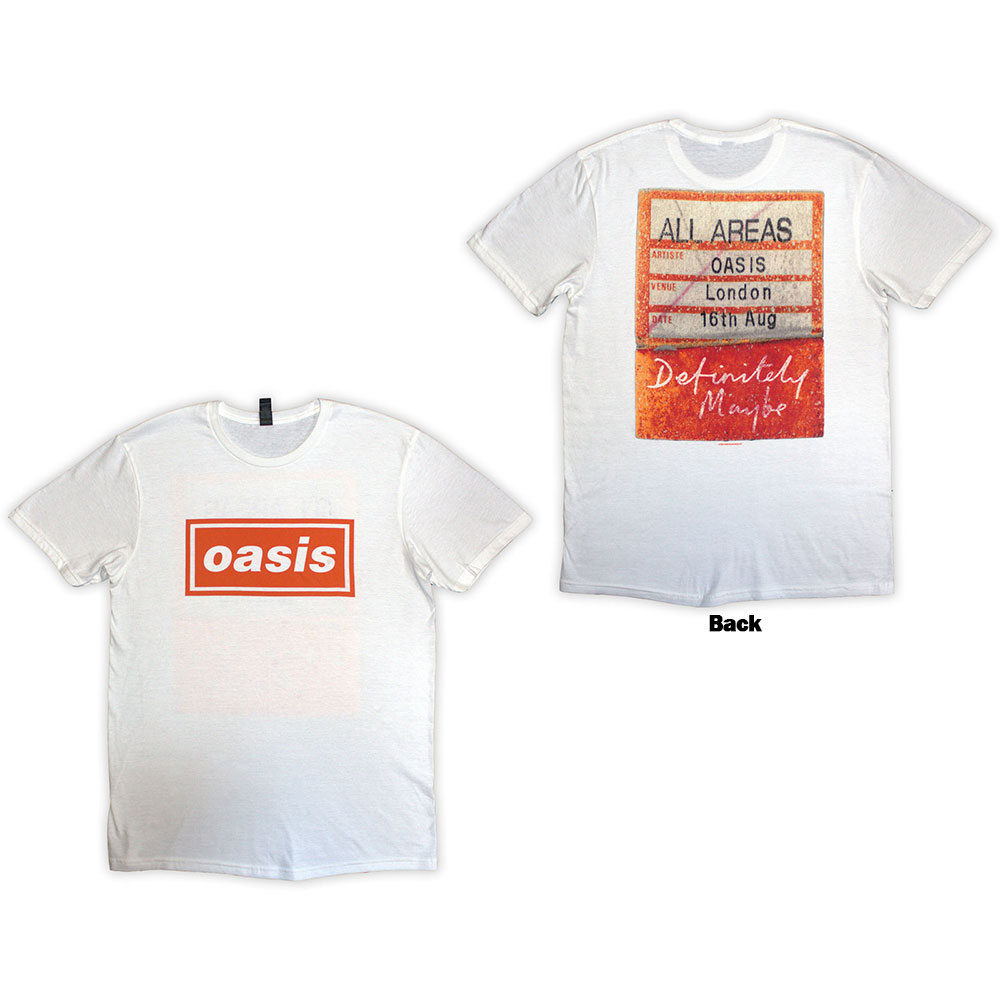 Tričko Oasis - Definitely Maybe AAA Pass, Unisex,Biela,XXL