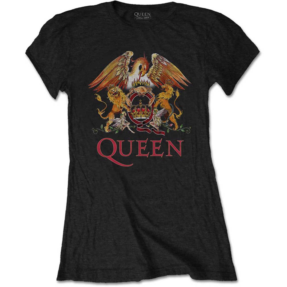 Tričko Queen - Classic Crest, Žena,Čierna,XS