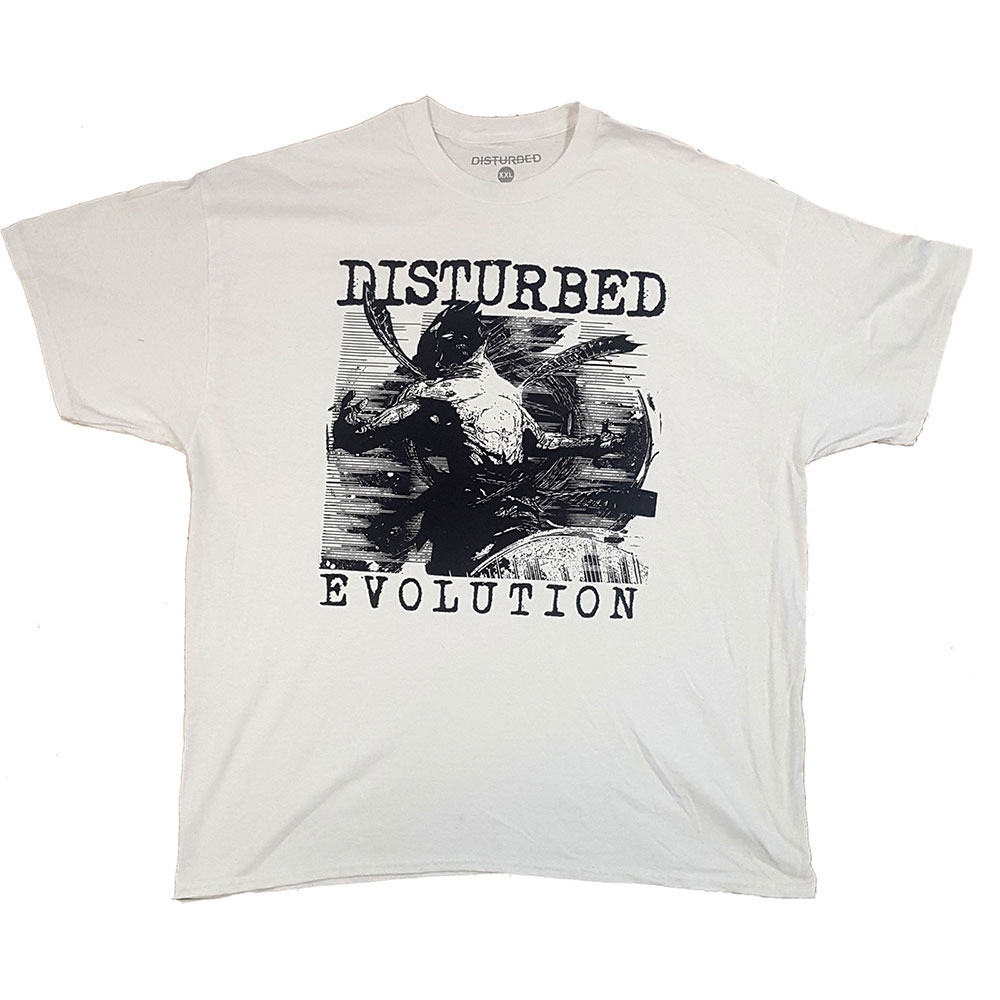 Tričko DISTURBED - Sketch, Unisex,Biela,XL