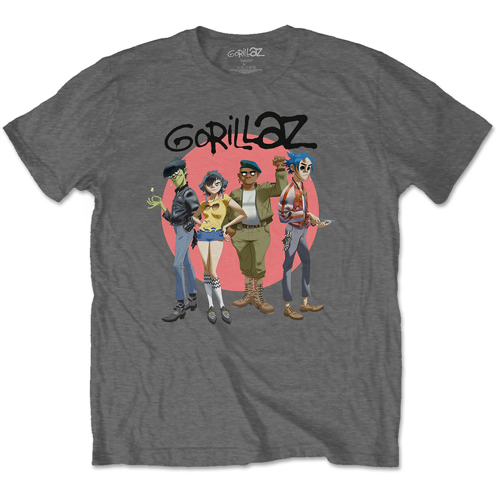 Tričko Gorillaz - Group Circle Rise, Unisex,Šedá,XXL