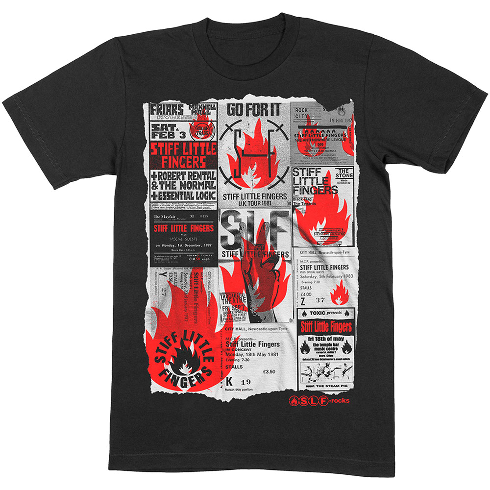 Tričko Stiff Little Fingers - Flyer, Unisex,Čierna,XXL