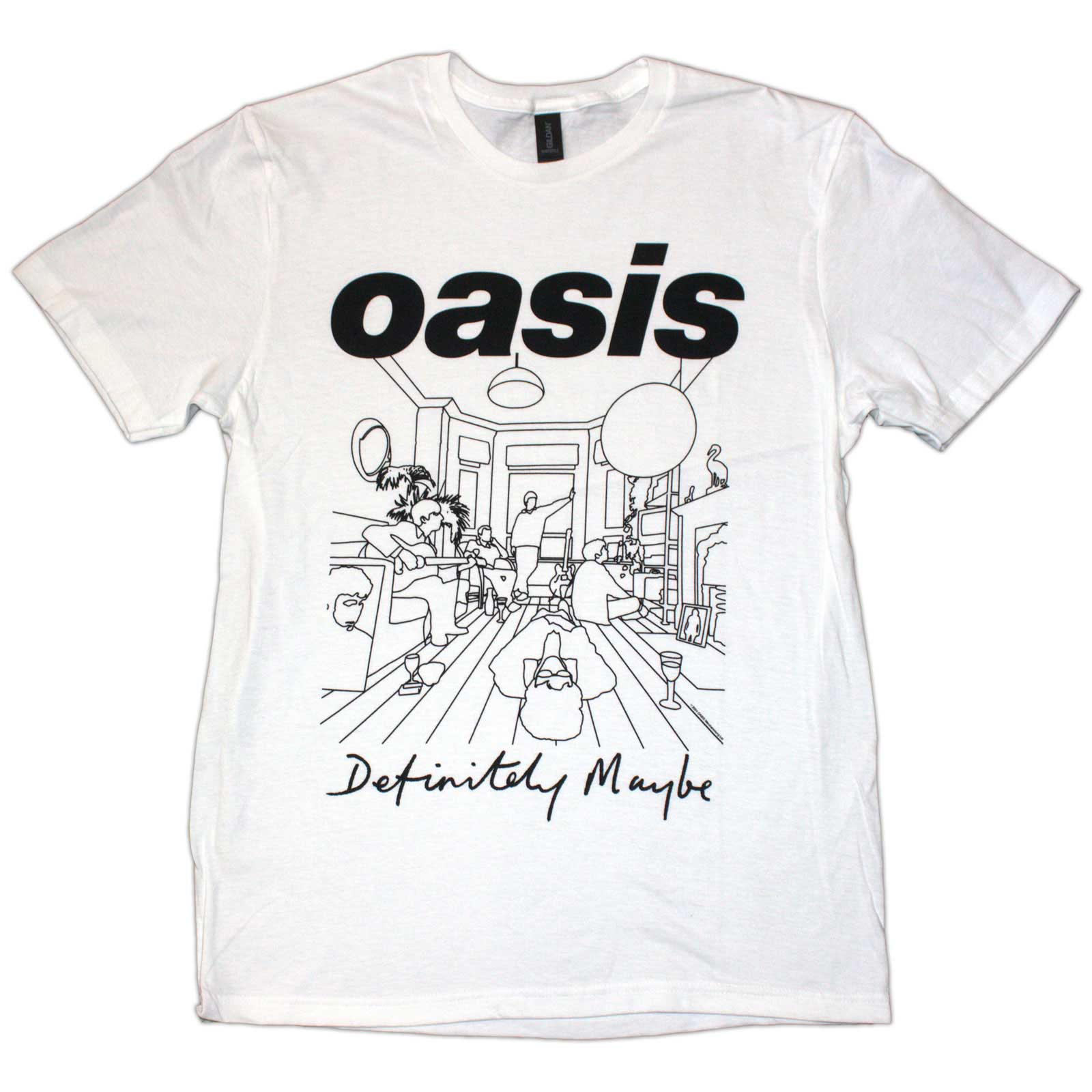 Tričko Oasis - Definitely Maybe Line Drawing, Unisex,Biela,XXL