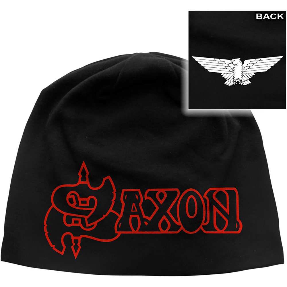 Čapica SAXON - Logo & Eagle, Unisex,Čierna,Univerzálna
