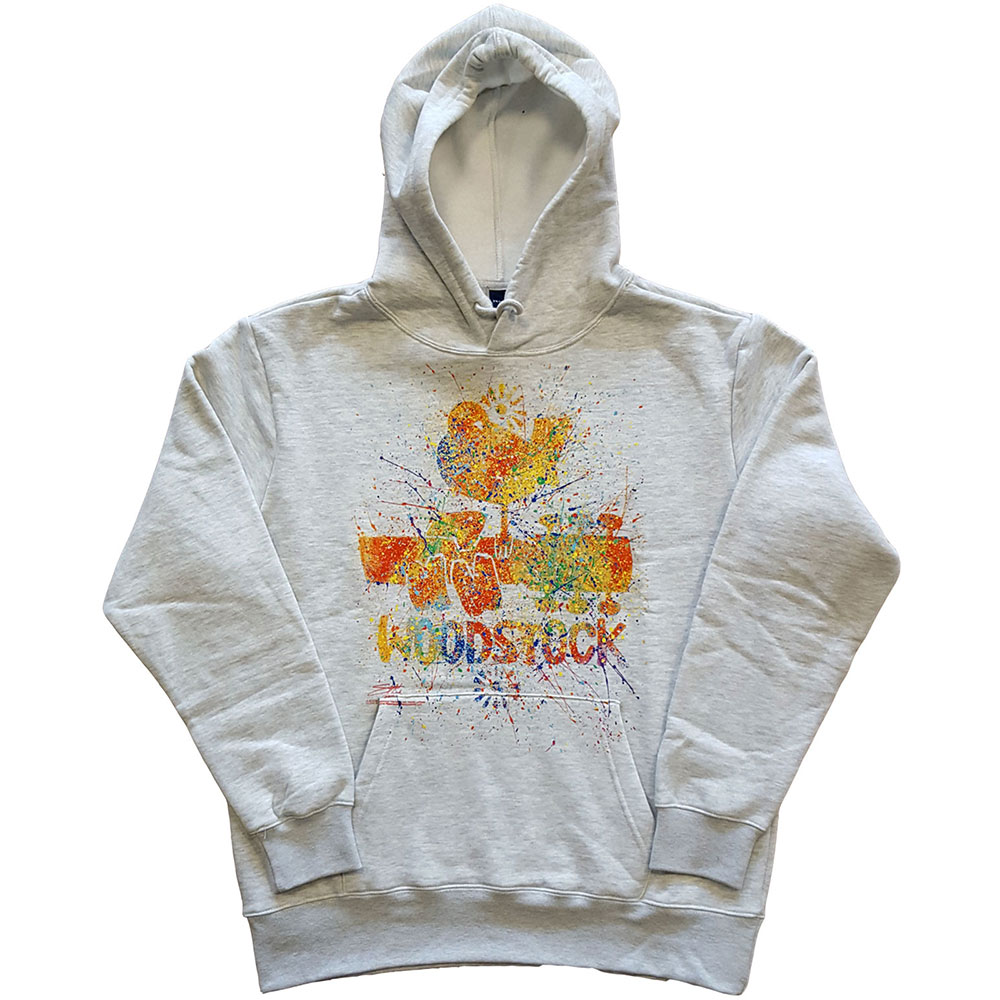 Mikina Woodstock - Splatter, Unisex,Biela,XXL