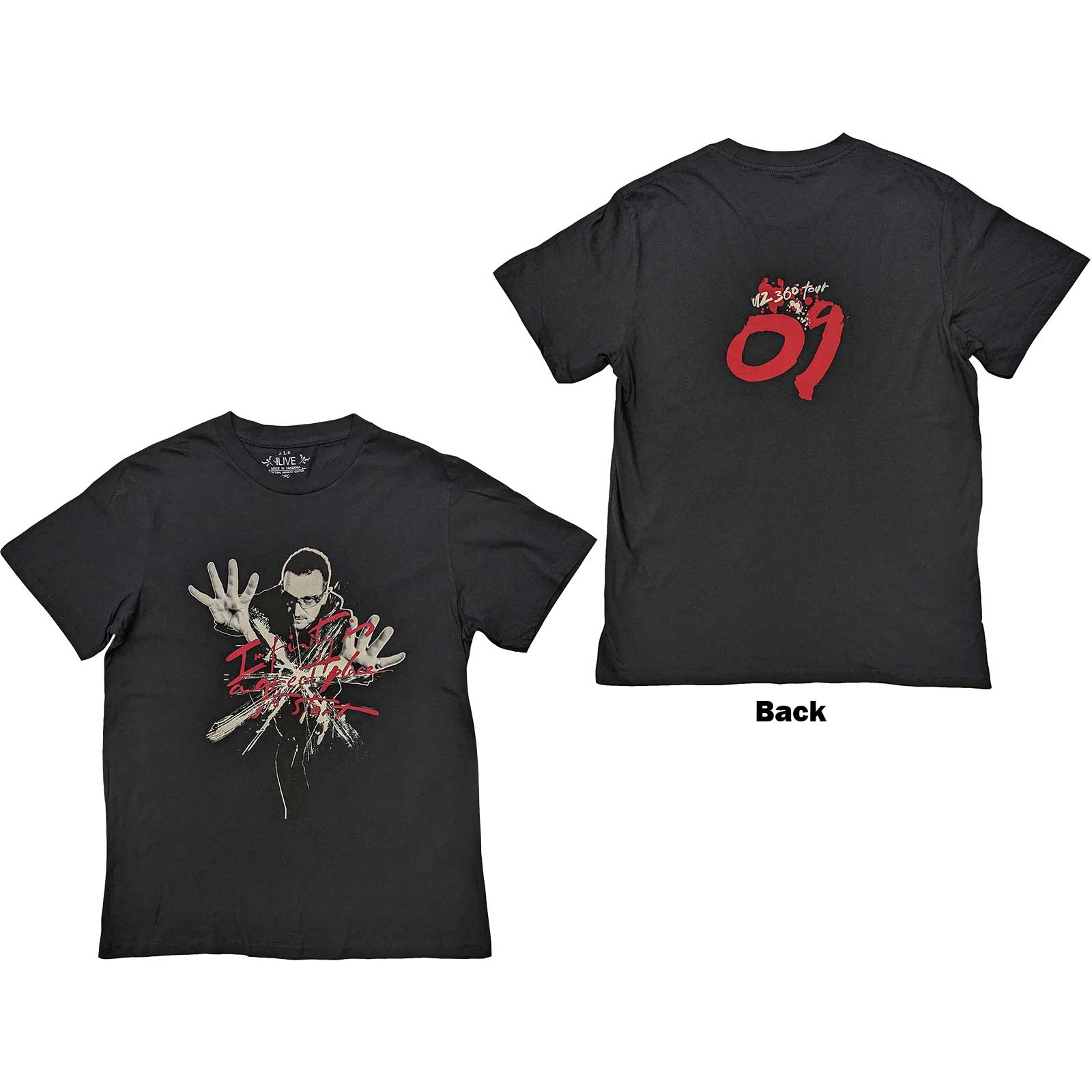 Tričko U2 - 360 Degree Tour 2009 Infinity, Unisex,Čierna,L