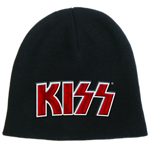 Čapica Kiss - Red on White Logo, Unisex,Čierna,Univerzálna