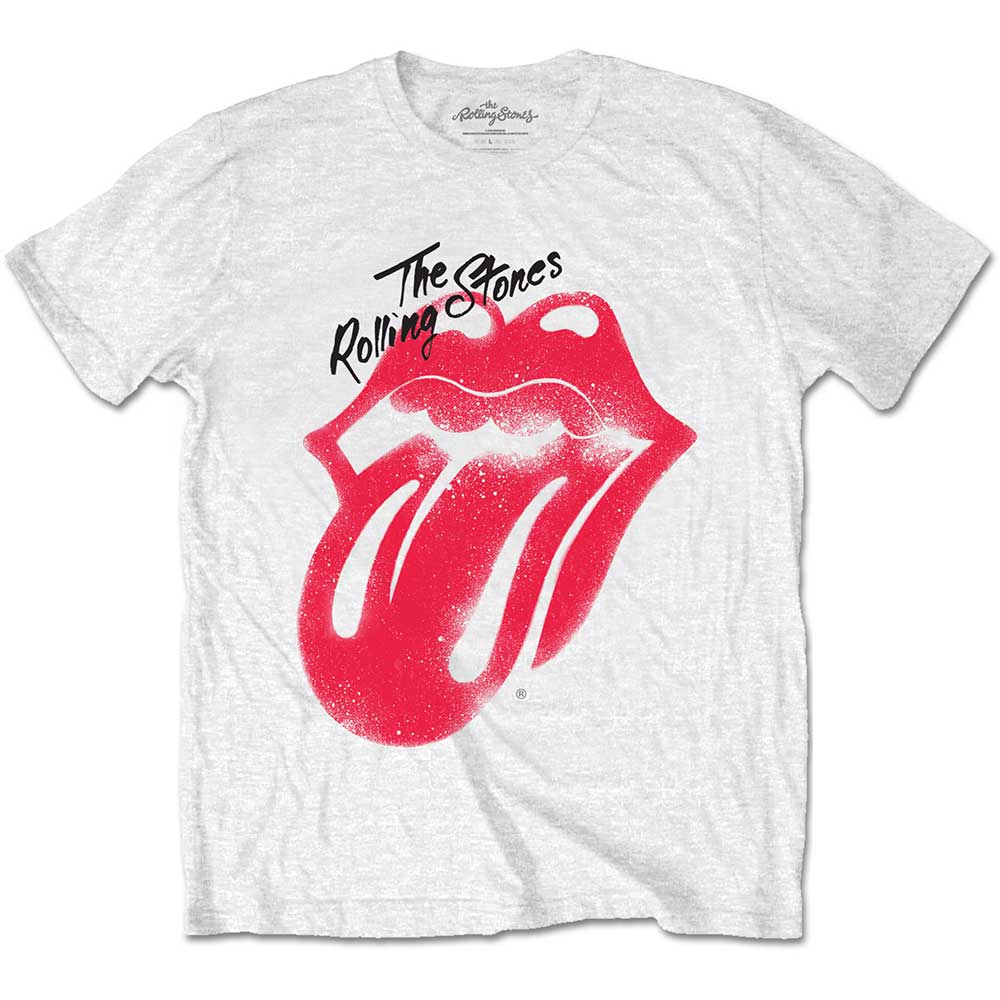 Tričko The Rolling Stones - Spray Tongue, Unisex,Biela,XXL