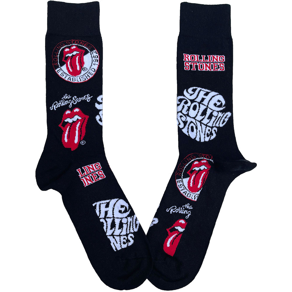 Ponožky The Rolling Stones - Logos, Unisex,Čierna,UK 7 - 11