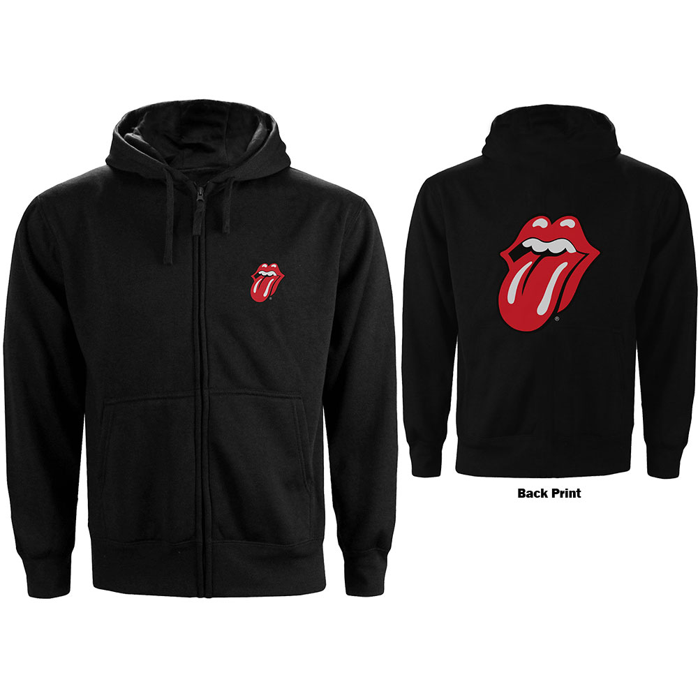 Mikina na zips The Rolling Stones - Classic Tongue, Unisex,Čierna,XXL