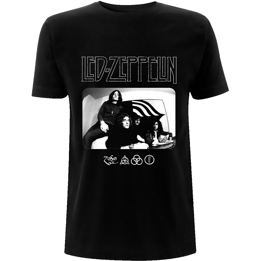 Tričko Led Zeppelin - Icon Logo Photo, Unisex,Čierna,XXL