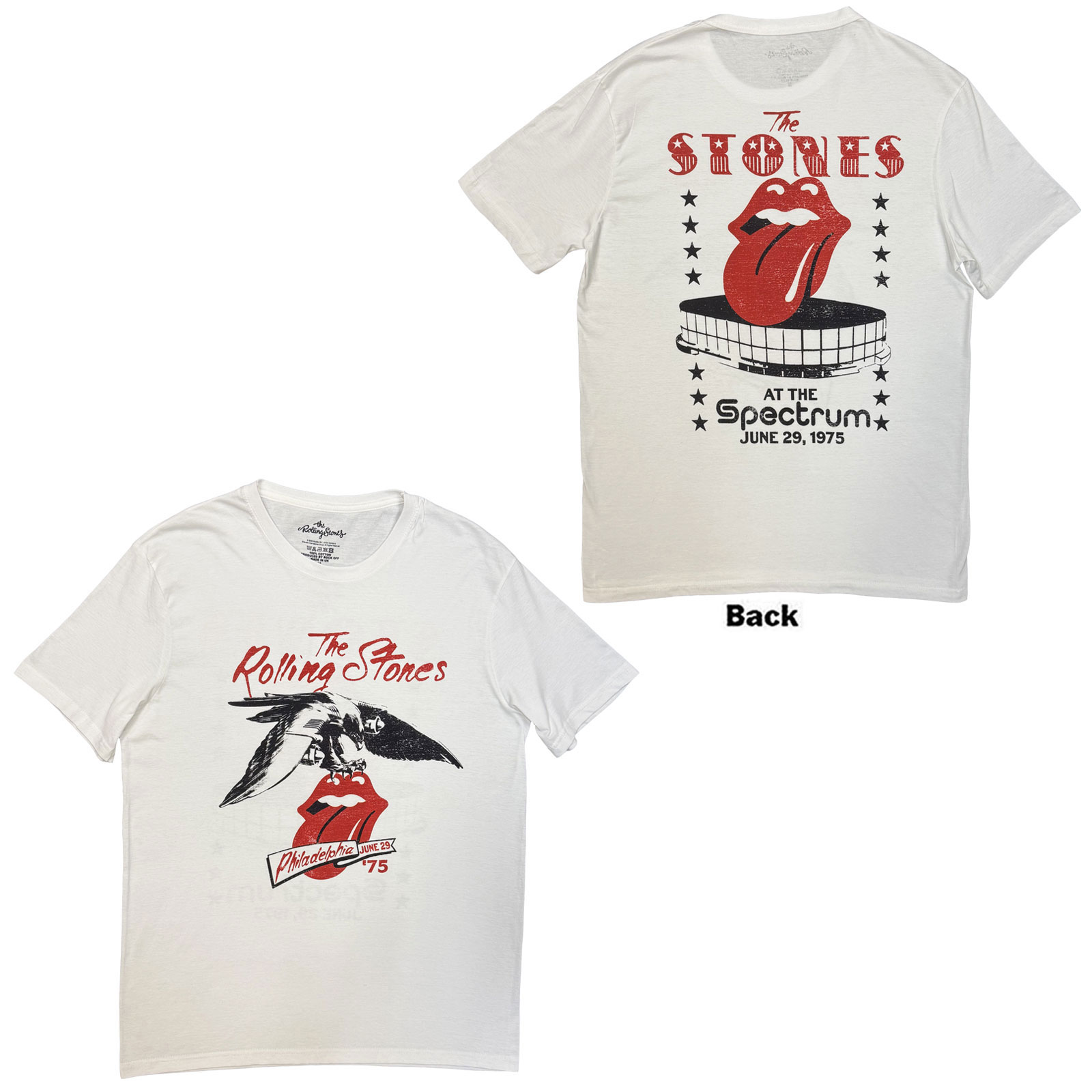 Tričko The Rolling Stones - Philadelphia Eagle 1975, Unisex,Biela,XXL