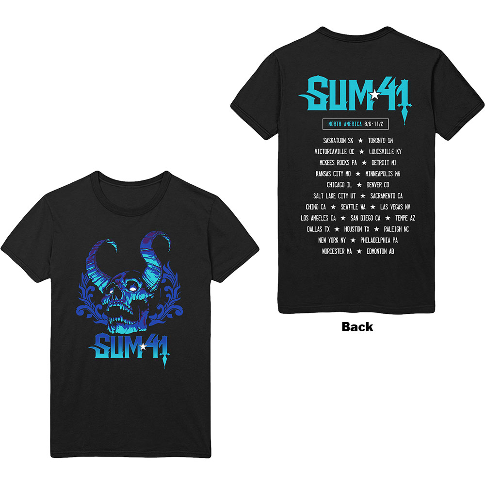 Tričko Sum 41 - Blue Demon, Unisex,Čierna,XXL