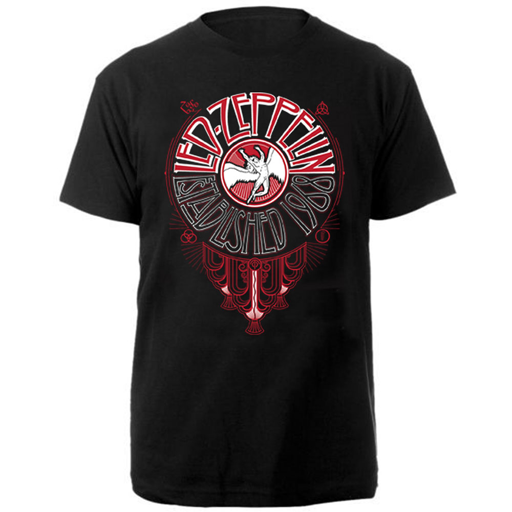 Tričko Led Zeppelin - Deco Circle, Unisex,Čierna,M