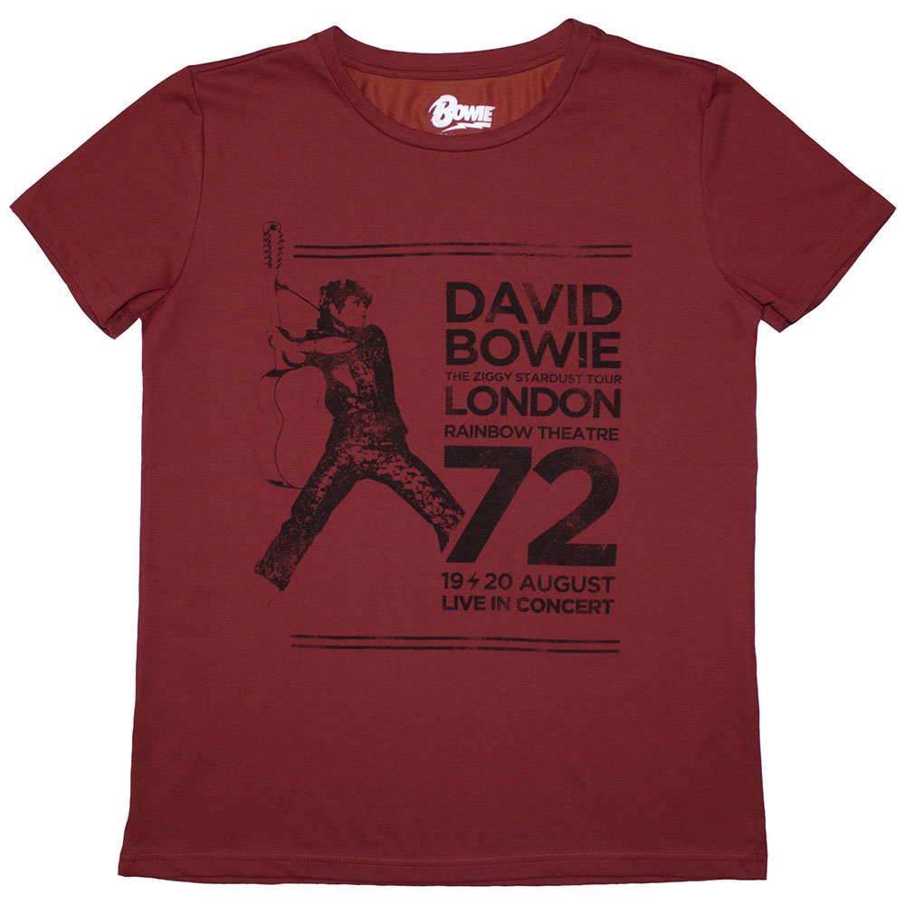 Tričko David Bowie - Rainbow Theatre, Žena,Červená,XXL