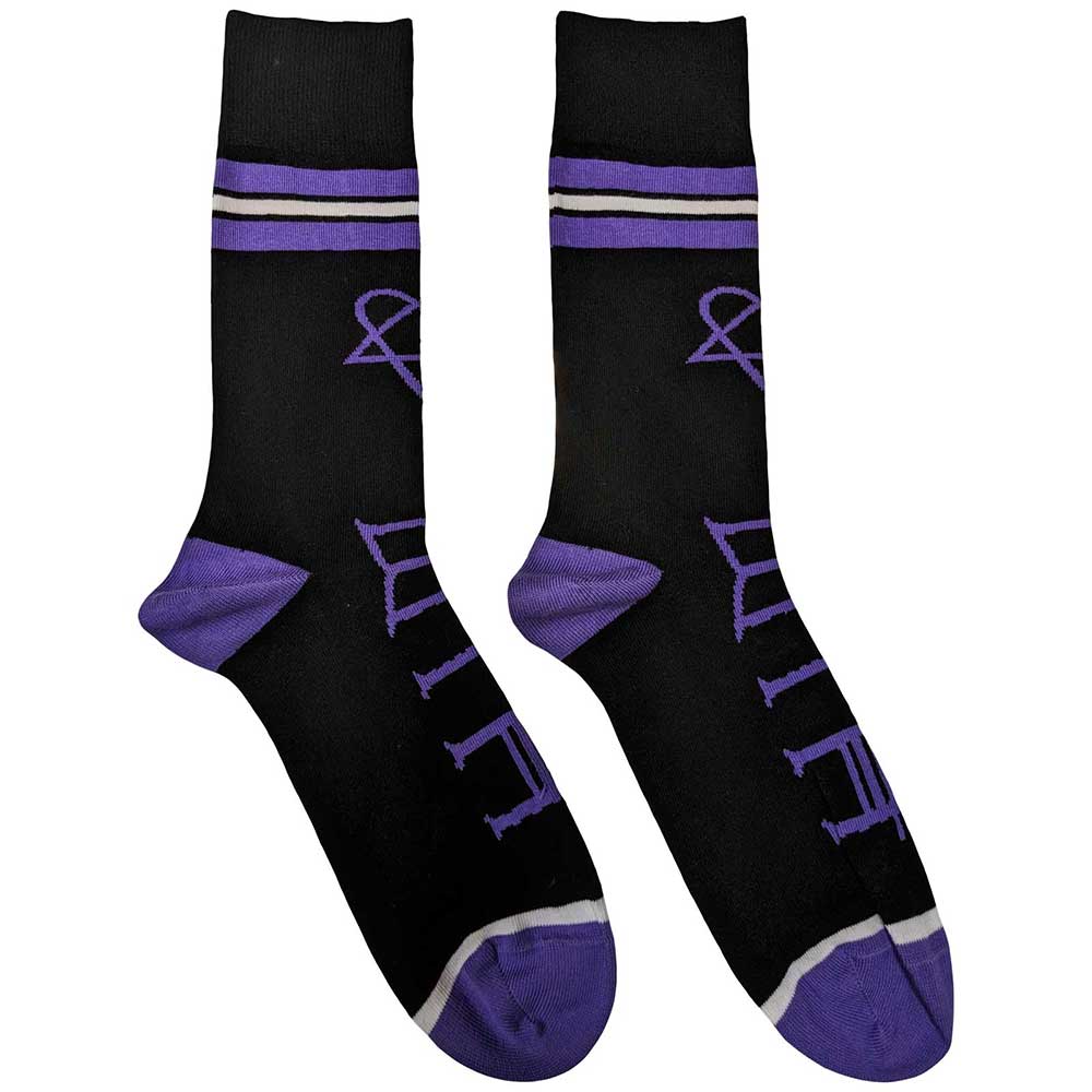 Ponožky HIM - Heartagram & Logo, Unisex,Čierna,UK 7 - 11
