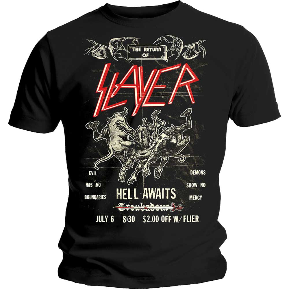 Tričko Slayer - Vintage Flyer, Unisex,Čierna,XL