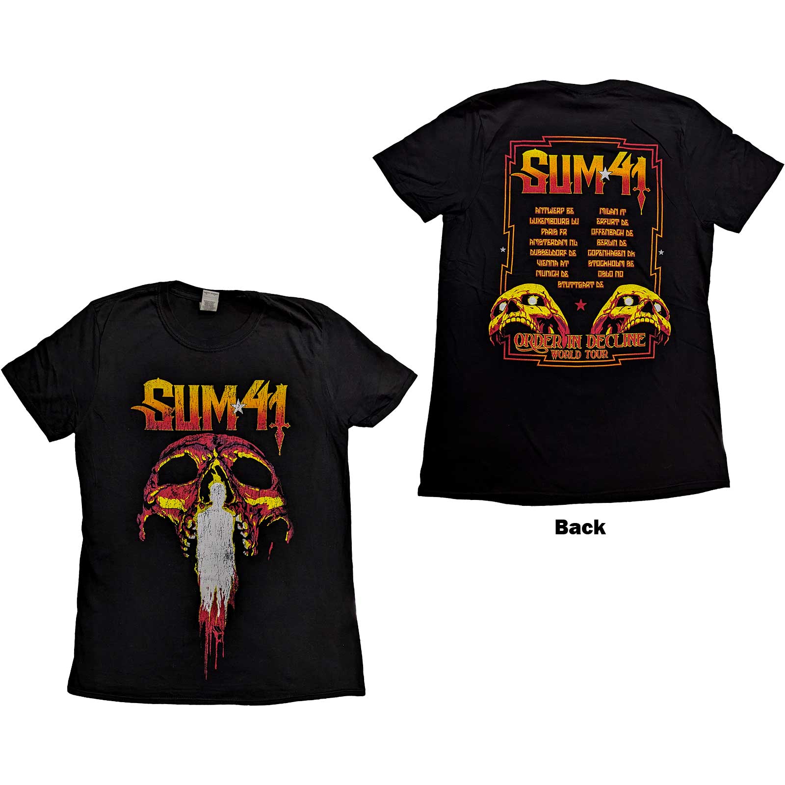Tričko Sum 41 - Order In Decline Tour 2020 Candle Skull, Unisex,Čierna,S