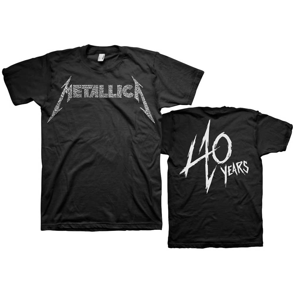 Tričko Metallica - 40th Anniversary Songs Logo, Unisex,Čierna,XXL