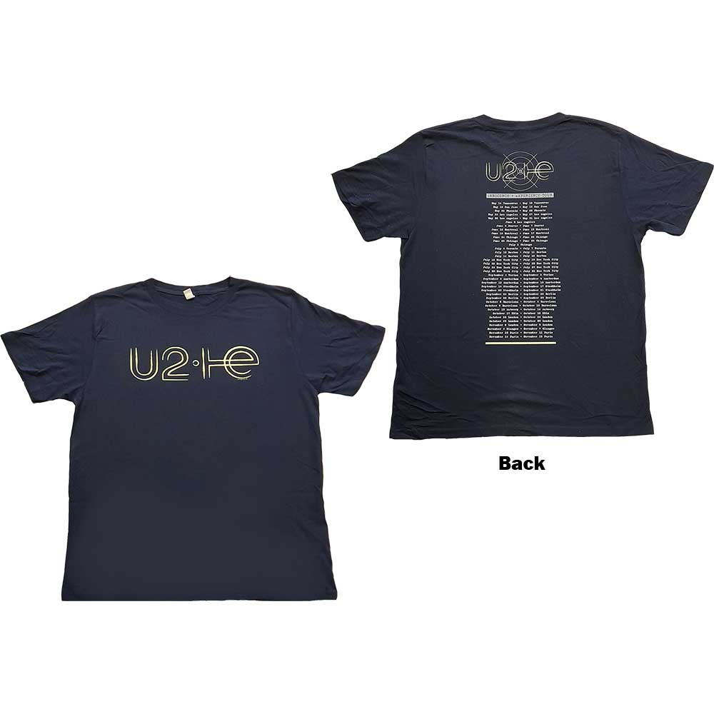 Tričko U2 - I+E 2015 Tour Dates, Unisex,Modrá,XXL