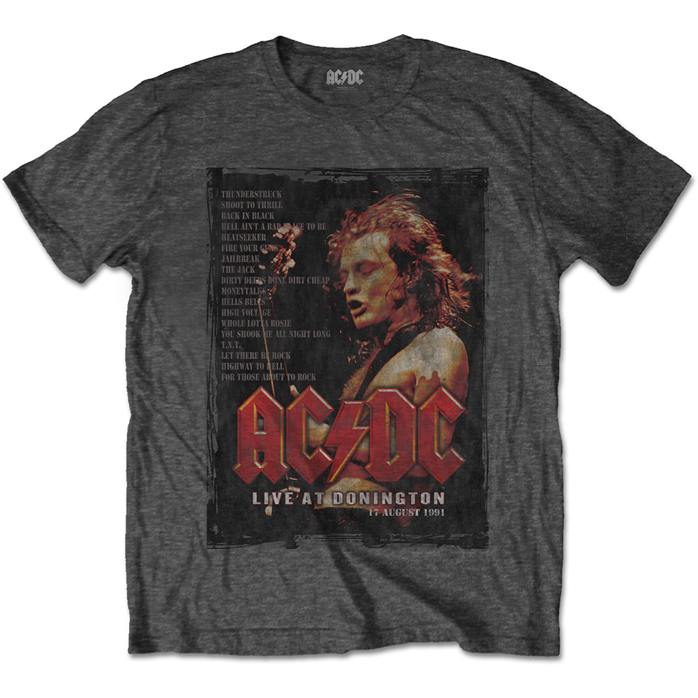 Tričko AC/DC - Donington Set, Unisex,Šedá,XL