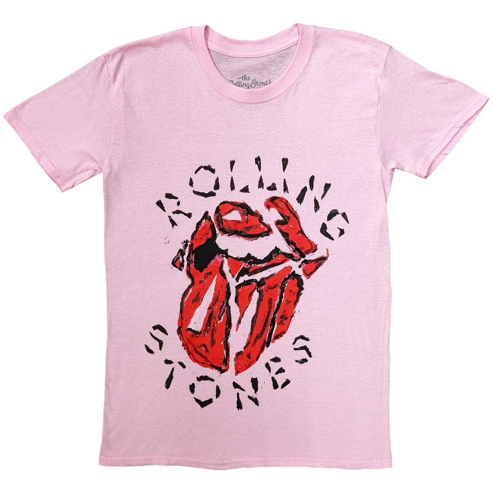 Tričko The Rolling Stones - Hackney Diamonds Painted Tongue, Unisex,Ružová,XXL