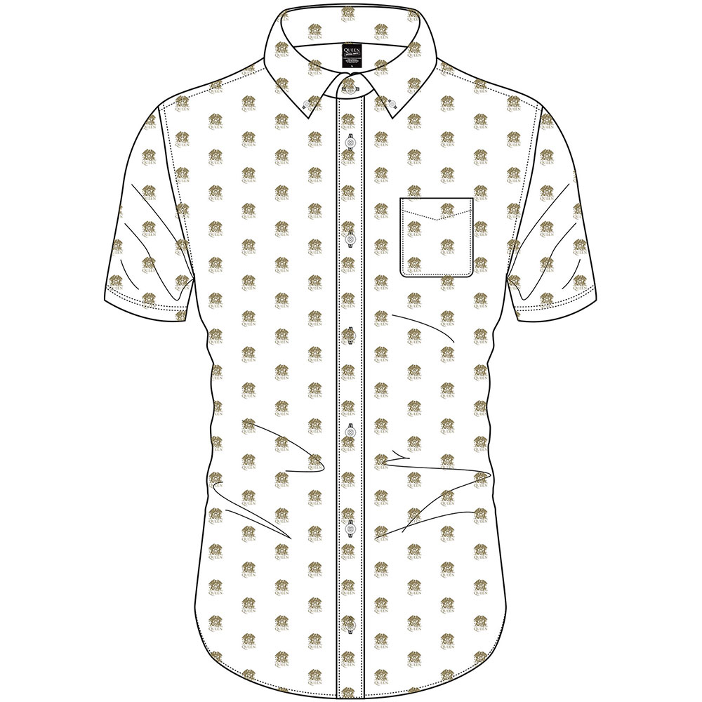 Košeľa Queen - Crest Pattern, Unisex,Biela,XXL
