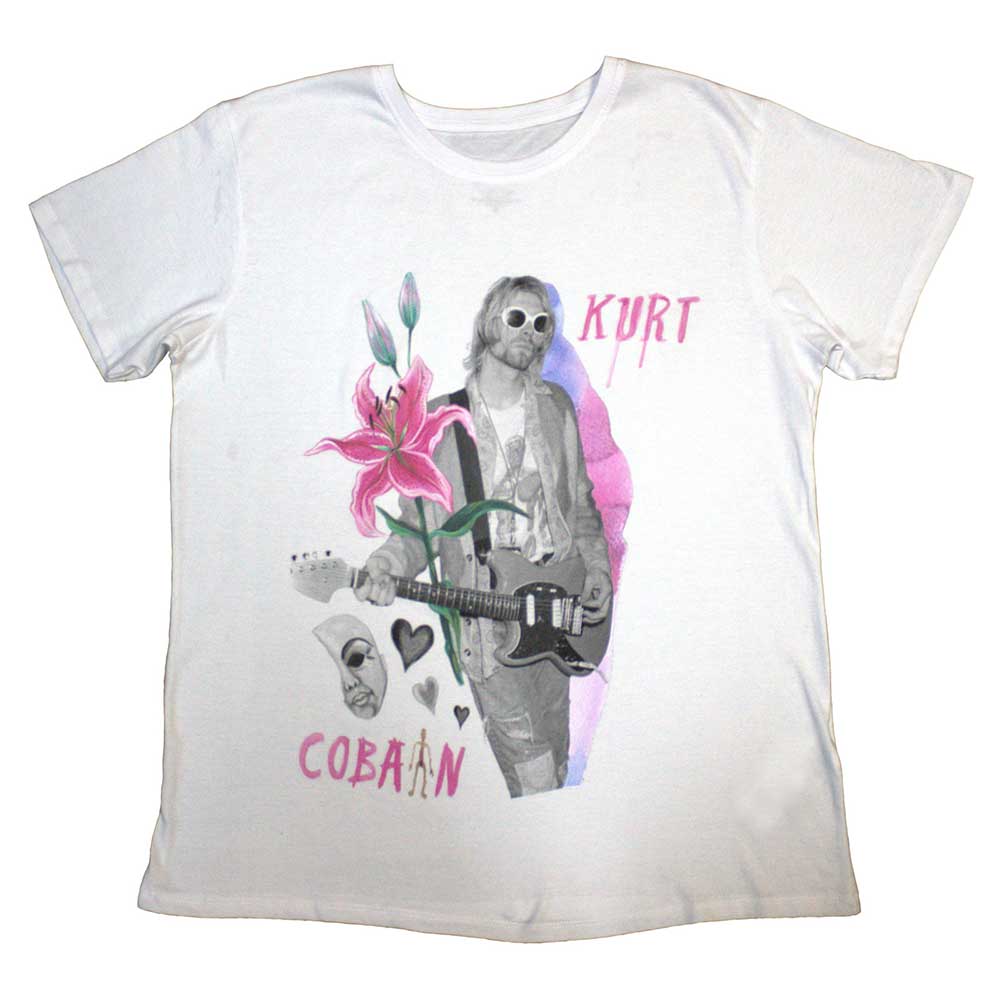 Tričko Kurt Cobain - Flower, Unisex,Biela,XXL